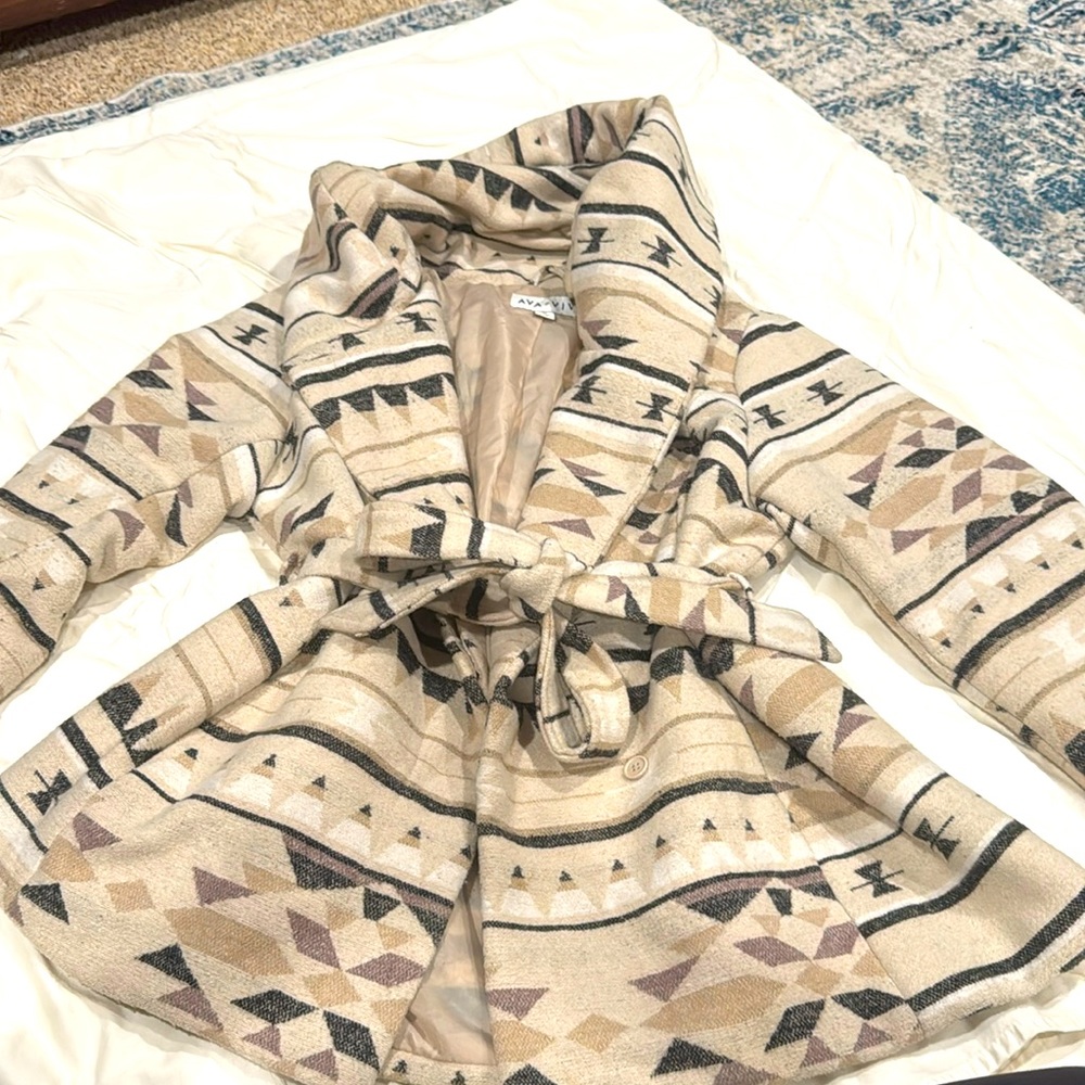Winter coat boho Aztec pattern